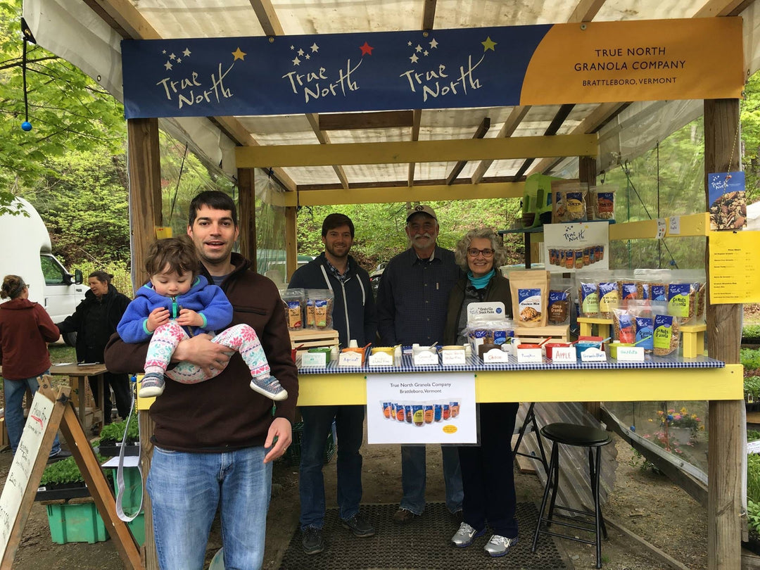 20173three generations of Chrisco's tending the True North Granola booth at the Brattleboro Farmers' Market!