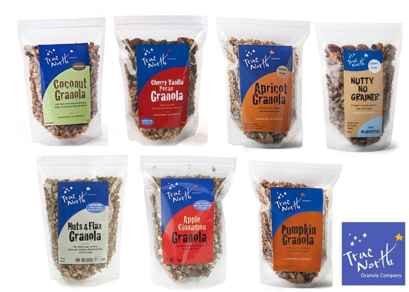 The 7 soon-to-be-impacted flavors of True North Granola. 