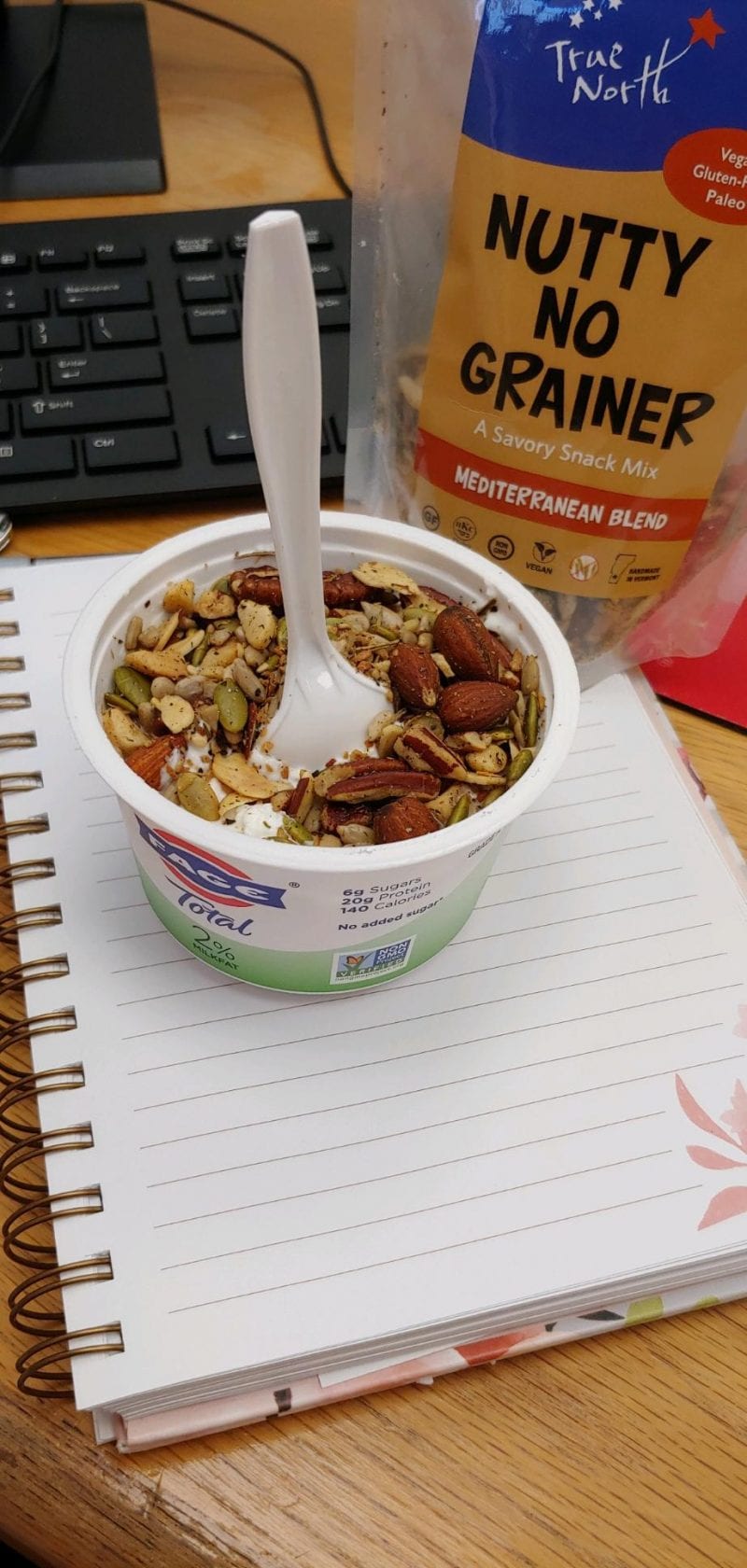 Nutty No Grainer on yogurt for lunch