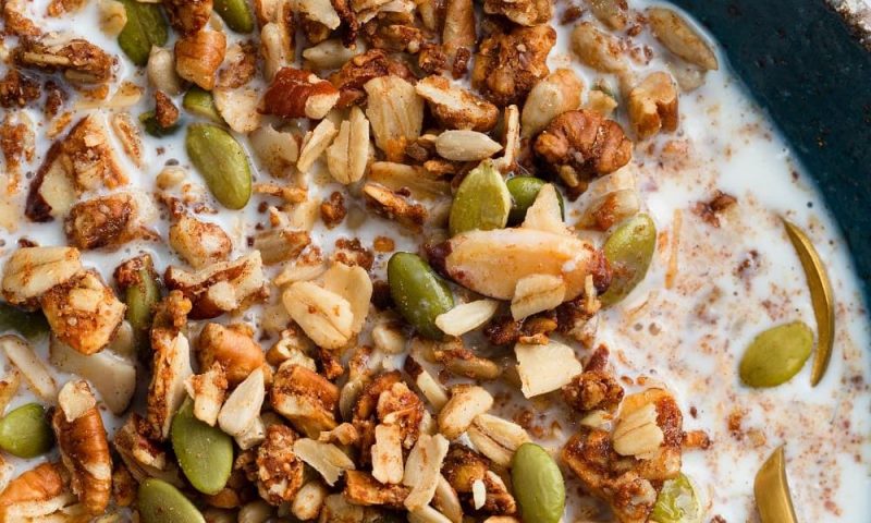 First Date Granola in a bowl of yogurt