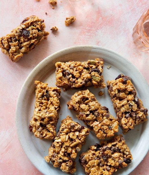 Granola Bars on a plate made with True North Granola